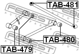 сайленблок заднего продольного рычага TAB-480 FEBEST