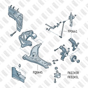 VAG Polo Sedan, 9N, Skoda Fabia, Roomster, Rapid стойка стабилизатора передняя FP0661 FIXAR