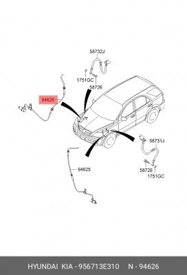 Kia Sorento Датчик ABS передний правый 956713E310 HYUNDAI KIA