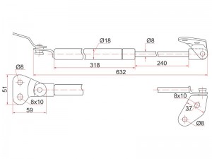 Mazda Demio упор крышки багажника правый STD20262620A SAT