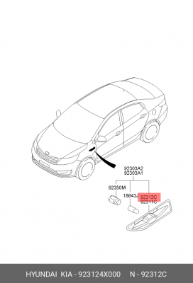 УКАЗАТЕЛЬ ПОВОРОТА 923124X000 HYUNDAI KIA