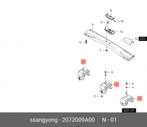 SsangYoung  Sports 2008 2.0 опора двигателя передняя 2072009A00 SSANG YONG