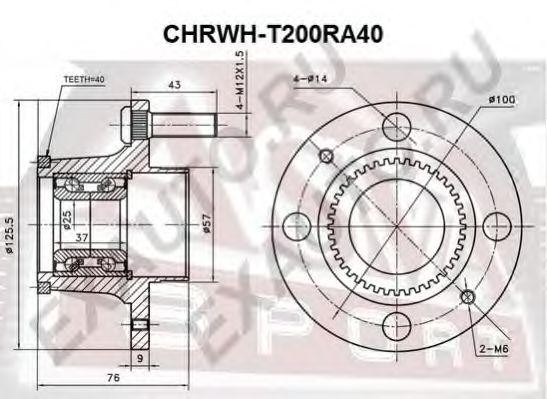 Chevrolet Aveo 04-10 ступица заднего колеса CHRWH-T200RA40 ASVA