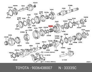 Toyota Corolla подшипник КПП (роликовый) 90364-38007 TOYOTA