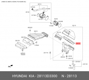 Kia Sportage 16- /Tucson 16- Фильтр воздушный бензин 28113-D3300 HYUNDAI KIA