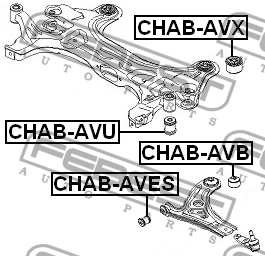 Chevrolet Aveo T200-250 Сайлентблок перед.подрамника перед CHAB-AVU FEBEST