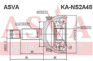 Hyundai 26*27 ШРУС наружный KA-NS2A48 ASVA