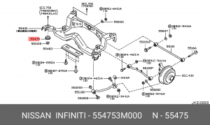 Sunny Шайба заднего подрамника 554753M000 NISSAN INFINITI