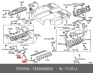 Toyota Avensis клапан датчик VVTI оригинал 15330-28020 TOYOTA