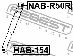 Nissan сайлентблок заднего аммортизатора NABR50R FEBEST