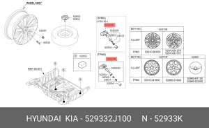 Kia Sorento UM  -датчик давления в шинах 52933-2J100 HYUNDAI KIA
