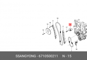 SS actyon NEW 2,0D Натяжитель цепи ГРМ 6710500211 SSANG YONG