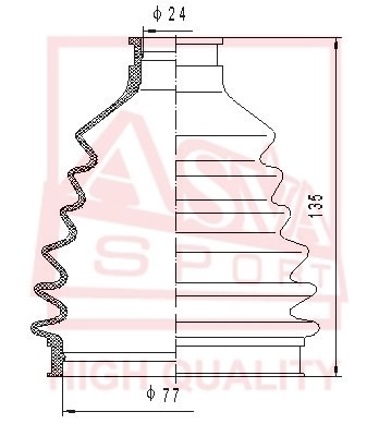 Hyundai Accent 96-99 Пыльник ШРУСа внутреннего ASBT-106 ASVA