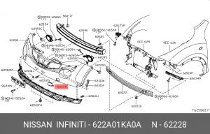 Nissan Juke заглушка буксировочного крюка 622A0-1KA0A NISSAN INFINITI
