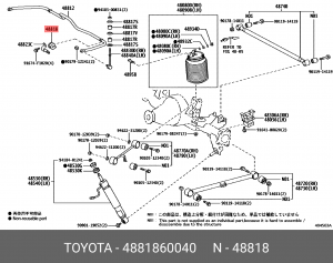 TOYOTA LC PRADO 150 втулка спу задняя   D=18 48818-60040 TOYOTA