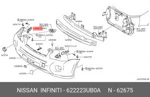 Nissan X-Trail T31 10- кронштейн переднего бампера правый 62222-3UB0A NISSAN INFINITI