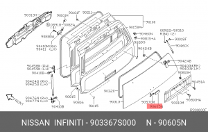 Nissan Pathfinder ручка открывания стекла багажной двери 903367S000 NISSAN INFINITI