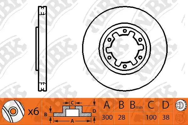 Nissan NP300 диск тормозной передний RN1226 NIBK