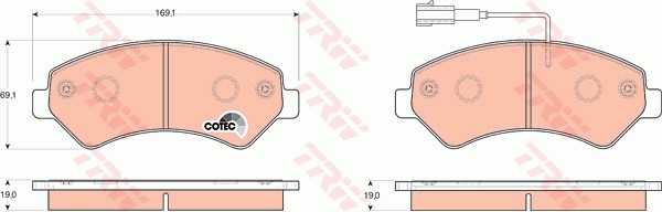 Fiat Ducato, Peugeot Boxer NEW, Citroen Jumper колодки передние    R16 GDB1703 TRW