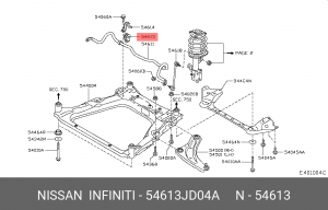 Nissan Juke 2WD втулки переднего стабилизатора 54613JD04A NISSAN INFINITI