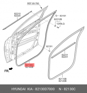 УПЛОТНИТЕЛЬ ДВЕРИ 82130D7000 HYUNDAI KIA