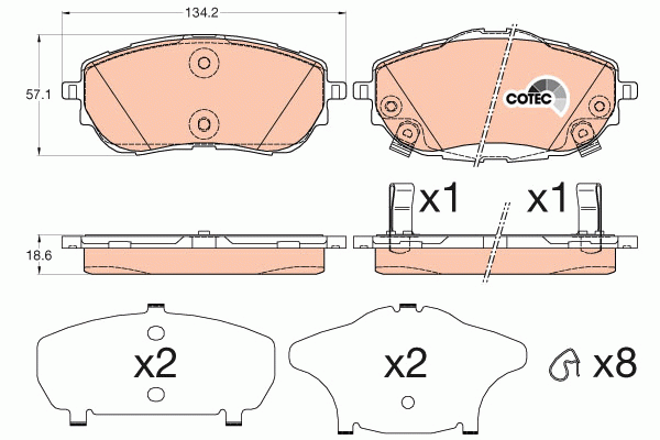 Toyota Corolla NEW 13-, Auris (UKP)12- колодки передние GDB3598 TRW