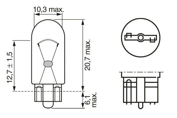 XENON BLUE W5W 12V безцокольная (2шт блистер) 1 987 301 033 BOSCH