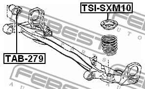 Toyota Vitz, Yaris, Platz, Echo, Funcargo проставка задней пружины верхняя TSI-SXM10 FEBEST