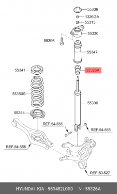 HYUNDAI i30/ceed 06-11 отбойник зад аморт 55348-2L000 HYUNDAI KIA