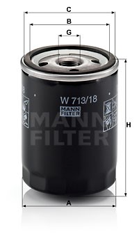 Фильтр масляный W71318 MANN FILTER