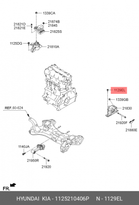 Hyundai / Kia болт 1125210406P HYUNDAI KIA