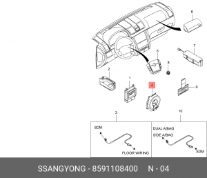 SS Rexton Actyon шлейф подрулевой 8591108400 SSANG YONG