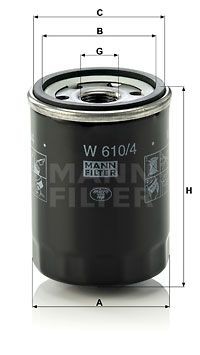 Nissan бензин фильтр маслянный 1.0-1.4  Micra, Note    CR, CG W6104 MANN FILTER