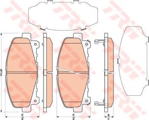 Honda Accord IX 2.0/2.4 08- Колодки тормозные передние к-т GDB3477 TRW