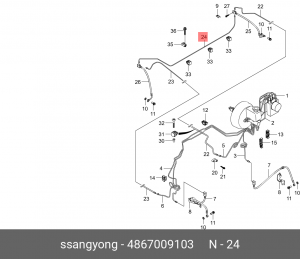 ТРУБКА ТОРМОЗНАЯ ЗАДНЯЯ 4867009103 4867009103 SSANG YONG
