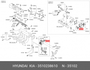 Hyundai Sonata G4JP датчик дроссельной заслонки 3510238610 HYUNDAI KIA