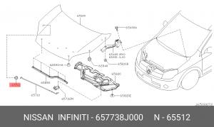 Nissan X-Trail T31 кольцо стопора упора капота 65773-8J000 NISSAN INFINITI