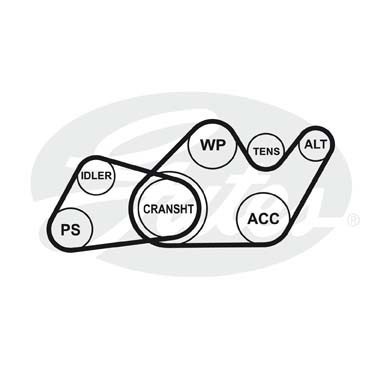 4PK825 Hyundai Getz 1.4-1.6 Ремень кондиционера 4-PK-823 GATES