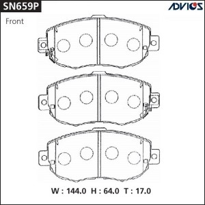КОЛОДКИ ТОРМОЗНЫЕ SN659P ADVICS