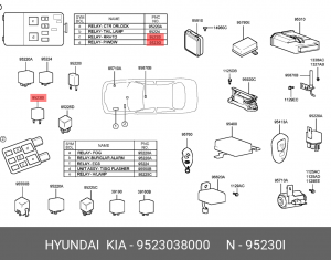 Реле 9523038000 HYUNDAI KIA