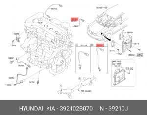 Kia Sportage 10 Датчик кислорода второй 392102B070 HYUNDAI KIA