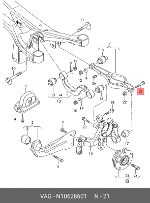 VAG болт крепления N 106 286 01 VAG