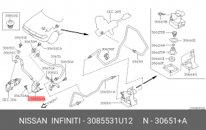 Nissan Maxima шланг трубопровода сцепления 30855-31U12 NISSAN INFINITI