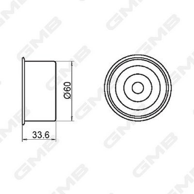 Hyundai Sonata G4JP 2.0-2.4/SantaFe00-05 2.0-2.4б Ролик натяжной GT10061 GMB