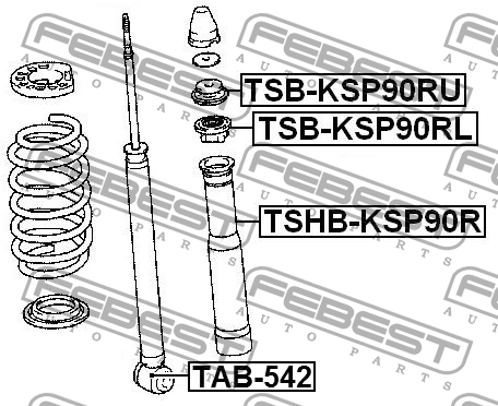 Toyota Funcargo верхняя втулка заднего амортизатора TSB-KSP90RU FEBEST