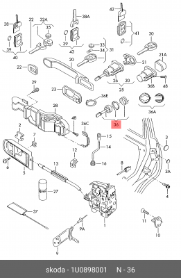 VAG Golf 4 ремкомплект замка 1U0 898 001 VAG