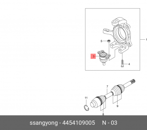 SS Kyron/Rexton 06/Actyon Шаровая опора 4454109005 SSANG YONG