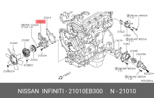 Nissan Navara помпа 21010-EB300 NISSAN INFINITI