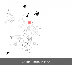 Chery Tiggo 4WD/Omoda C5 1.6 DCT7 - ступица задняя в сборе 204001454AA CHERY