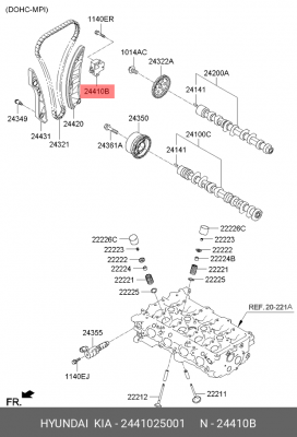 Hyundai Solaris/Rio 12-/ix35/SonataYF 10-/ElantraHD/Ceed/i30 06-11 1.6- гидронат 2441025001 HYUNDAI KIA